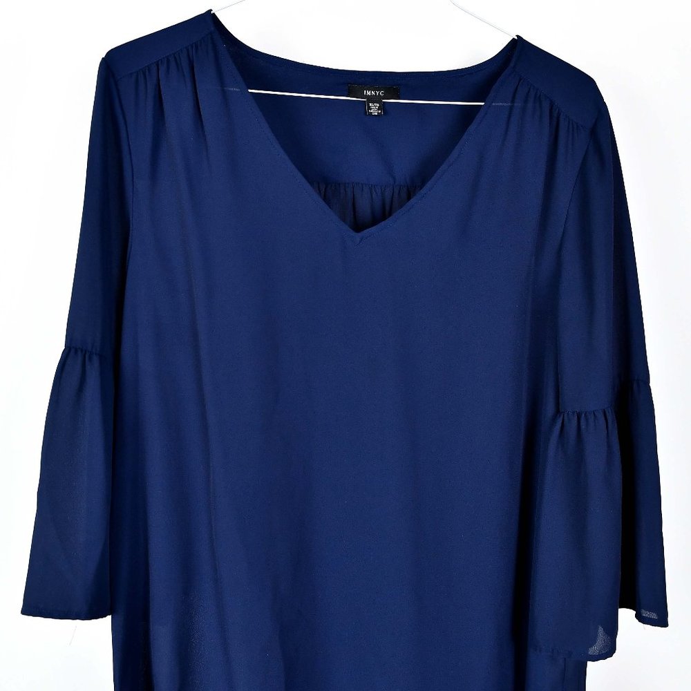 IMNYC Blouse--Size XL--Blue--Bell Sleeves